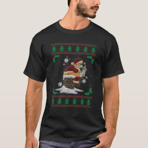 Funny Santa Pooping Down the Chimney Ugly Christma T-Shirt