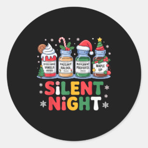 Funny Santa Profol Silent Night Icu Nurses Merry C Classic Round Sticker