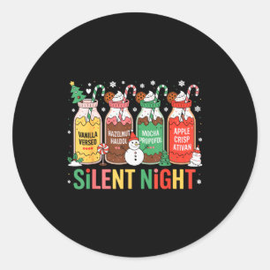 Funny Santa Profol Silent Night Icu Nurses Merry C Classic Round Sticker