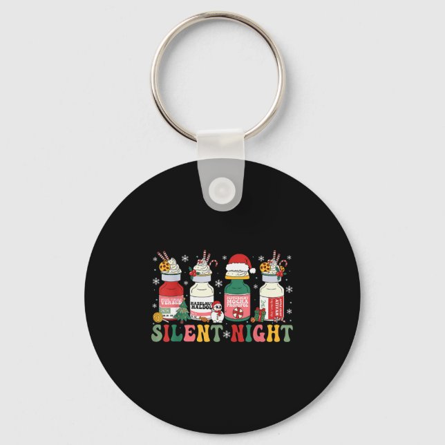 Funny Santa Profol Silent Night Icu Nurses Merry C Keychain (Front)