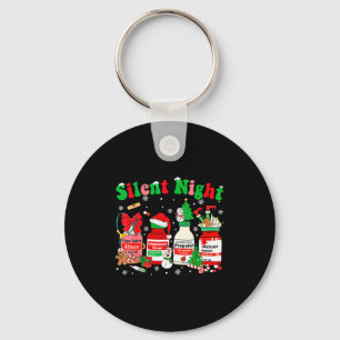 Funny Santa Profol Silent Night Icu Nurses Merry C Keychain