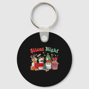 Funny Santa Profol Silent Night Icu Nurses Merry C Keychain