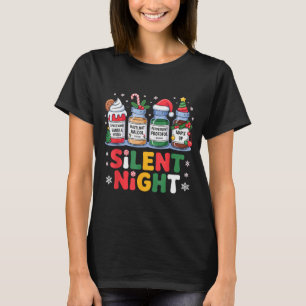 Funny Santa Profol Silent Night Icu Nurses Merry C T-Shirt