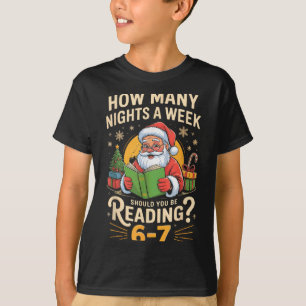 Funny Santa Reading 67 Meme Tee Christmas Teacher 