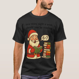 Funny Santa Reading 67 Meme Tee Christmas Teacher