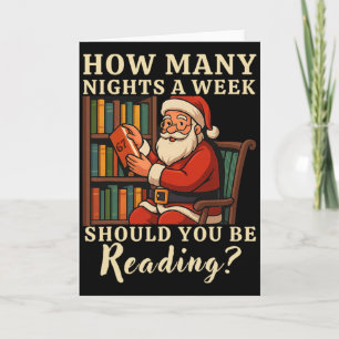 Funny Santa Reading 67 Meme Tee Christmas Teacher  Card
