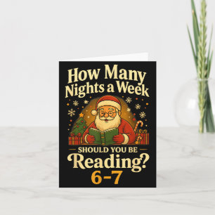 Funny Santa Reading 67 Meme Tee Christmas Teacher Card