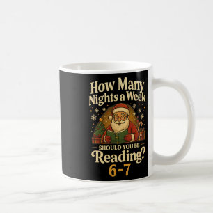 Funny Santa Reading 67 Meme Tee Christmas Teacher  Coffee Mug