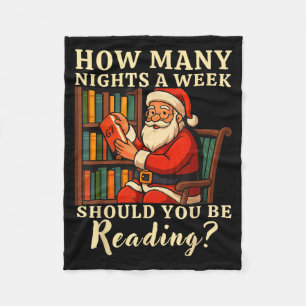 Funny Santa Reading 67 Meme Tee Christmas Teacher Fleece Blanket