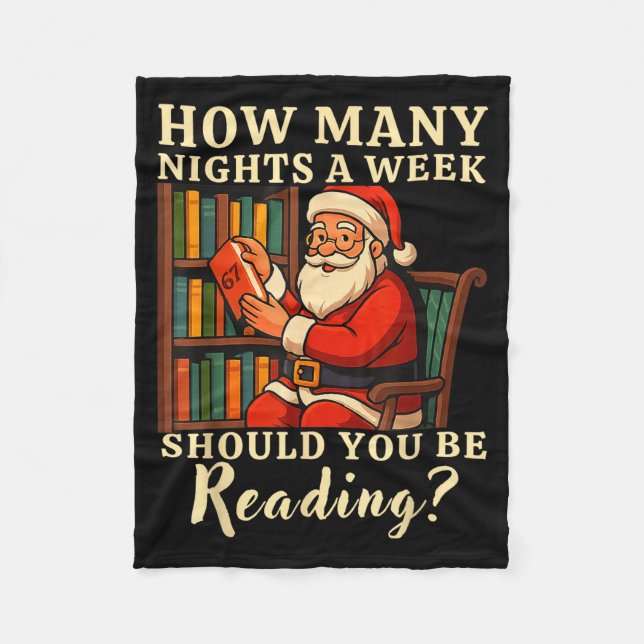 Funny Santa Reading 67 Meme Tee Christmas Teacher  Fleece Blanket (Front)