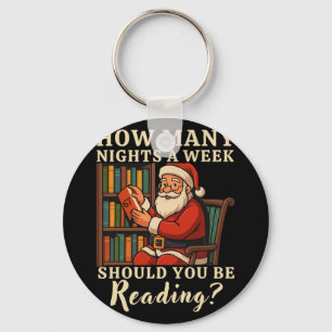 Funny Santa Reading 67 Meme Tee Christmas Teacher  Keychain