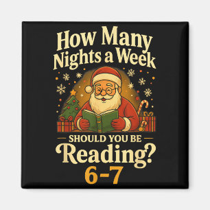 Funny Santa Reading 67 Meme Tee Christmas Teacher Magnet
