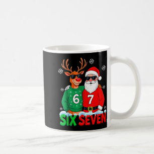Funny Santa Reindeer 6 7 Christmas Meme Six Seven  Coffee Mug