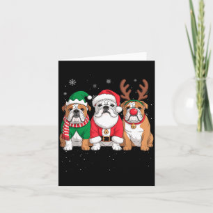 Funny Santa Reindeer English Bulldog Dog Women Men Card