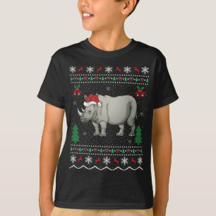 Funny Santa Rhinoceros Xmas Gift Ugly Rhino Christ T-Shirt