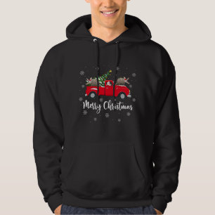 Funny Santa Riding Christmas Tree Truck Aardvark C Hoodie
