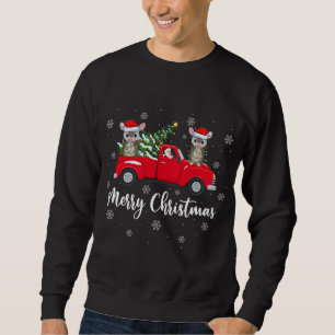 Funny Santa Riding Christmas Tree Truck Armadillo Sweatshirt