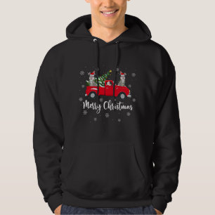 Funny Santa Riding Christmas Tree Truck Bunny Chri Hoodie