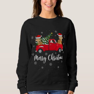 Funny Santa Riding Christmas Tree Truck Lynx Chris Sweatshirt