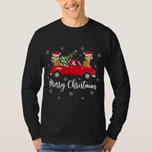 Funny Santa Riding Christmas Tree Truck Lynx Chris T-Shirt