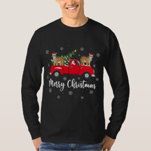 Funny Santa Riding Christmas Tree Truck Tiger Chri T-Shirt