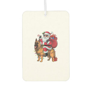 Funny Santa Riding German Shepherd Dog Christmas Air Freshener