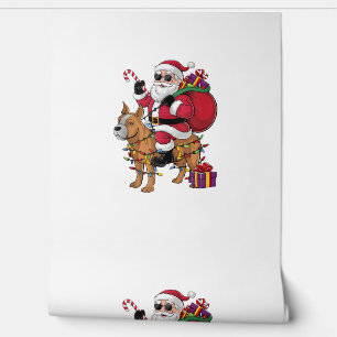 Funny Santa Riding Staffordshire Bull Terrier Dog  Wallpaper