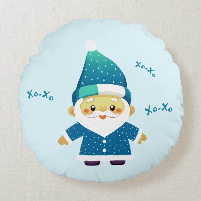 Funny Santa Round Pillow (Front)
