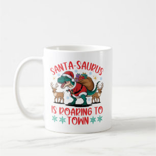 Funny Santa-saurus T-Rex Dinosaur Christmas Coffee Mug