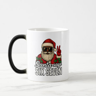 Funny Santa Says Six Seven 6 7 Christmas Vintage Magic Mug