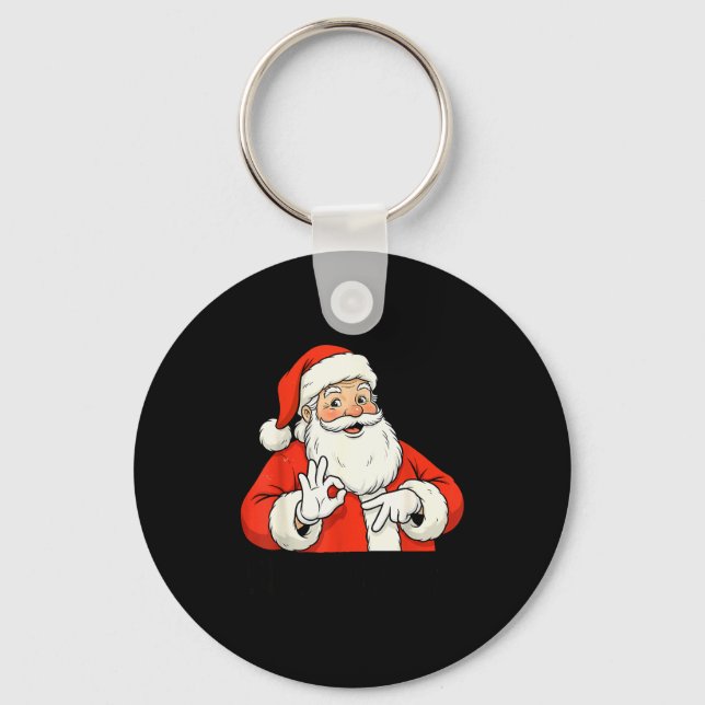 Funny Santa Says Six Seven Christmas 67 Meme Xmas  Keychain (Front)