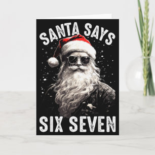 Funny Santa Says Six Seven Christmas Shirts Boys M Card