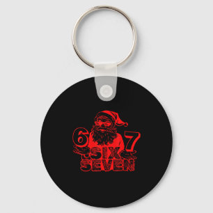 Funny Santa Says Six Seven Xmas 6 7 Meme Christmas Keychain