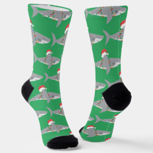Funny Santa Shark Christmas Socks