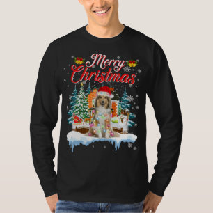 Funny Santa Sheltie Dog Merry Christmas T-Shirt