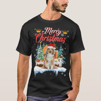 Funny Santa Sheltie Dog Merry Christmas T-Shirt