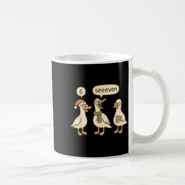 Funny Santa Silly Goose 6 7 Christmas Geese Six Se Coffee Mug (Right)