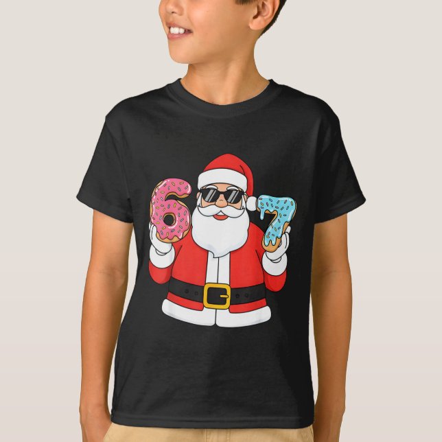 Funny Santa Six Seven 67 Ice Cream Drip Christmas  T-Shirt (Front)