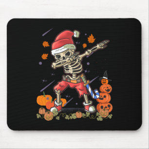 Funny Santa Skeleton Dabbing Halloween Costume Fun Mouse Pad