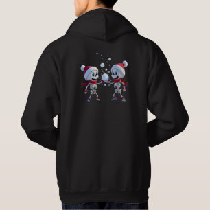 Funny Santa Skeletons Having a Snowball Fight Hoodie