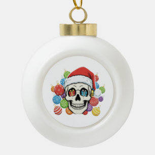Funny Santa Skull Gothic Christmas Ornaments