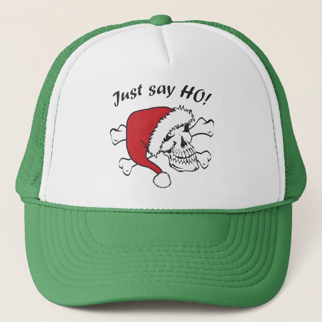 Funny Santa Skull Trucker Hat (Front)
