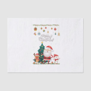 Funny Santa, Snowman, Reindeer Merry Christmas Tissue Paper