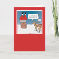 Funny Santa Stuck in Chimney Christmas