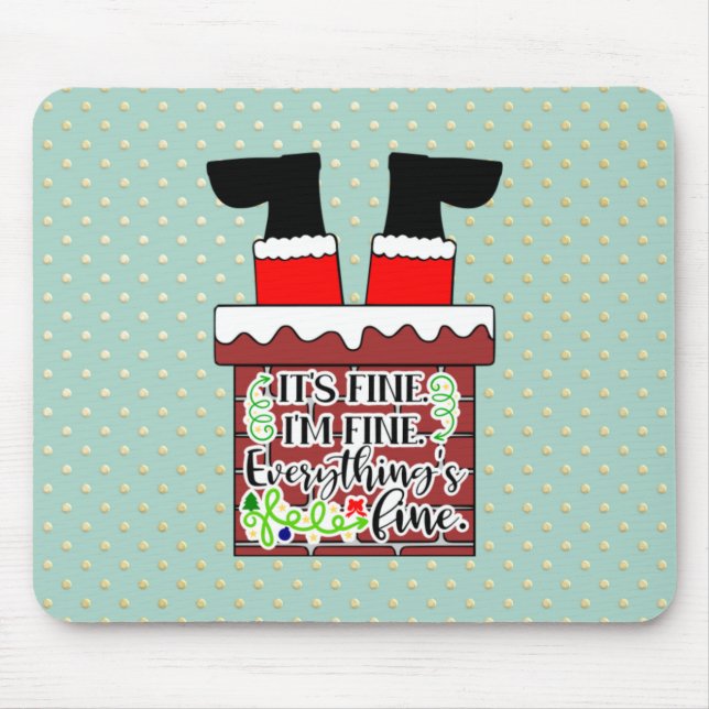 Funny Santa Stuck in Chimney Christmas Humour Mouse Pad (Front)