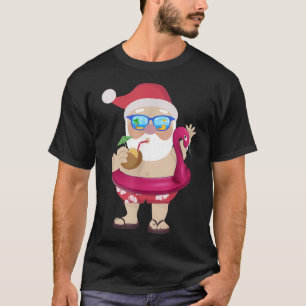 Funny Santa TChristmas in July Kids Hawaiian Xmas T-Shirt
