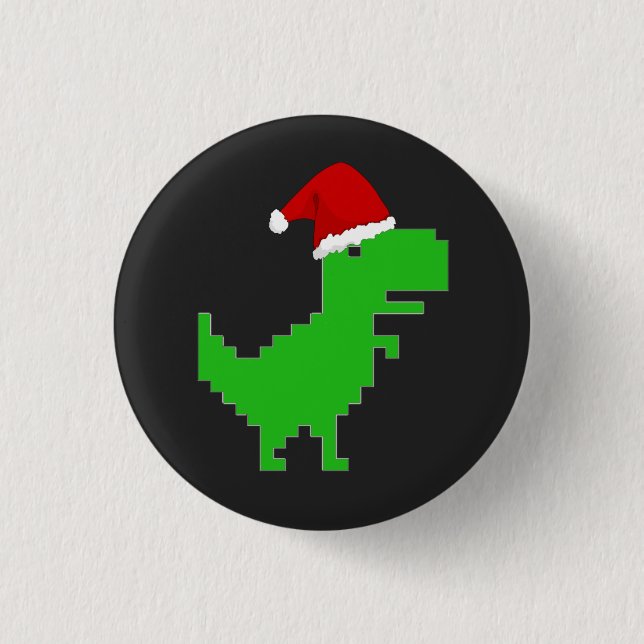 funny santa trex 1 inch round button (Front)