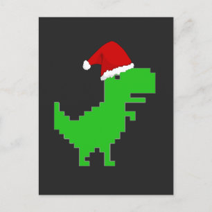 funny santa trex postcard