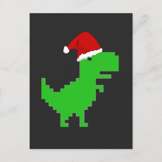 funny santa trex postcard