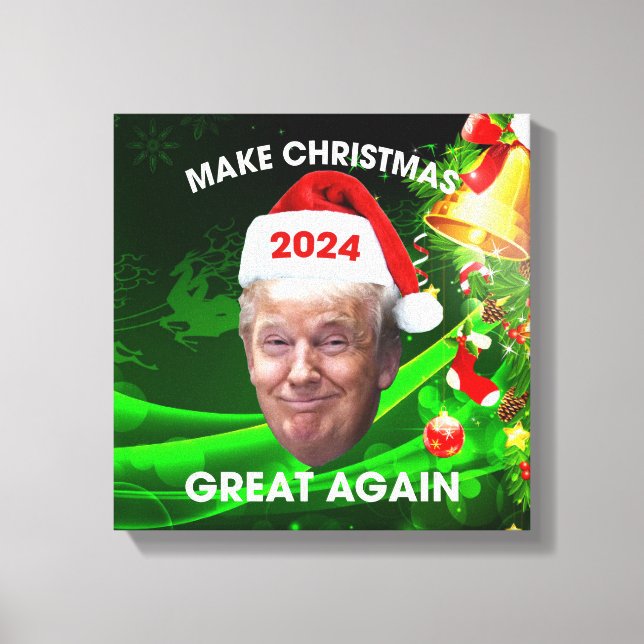 Funny Santa Trump 2024 Make Christmas Great Again  Canvas Print (Front)
